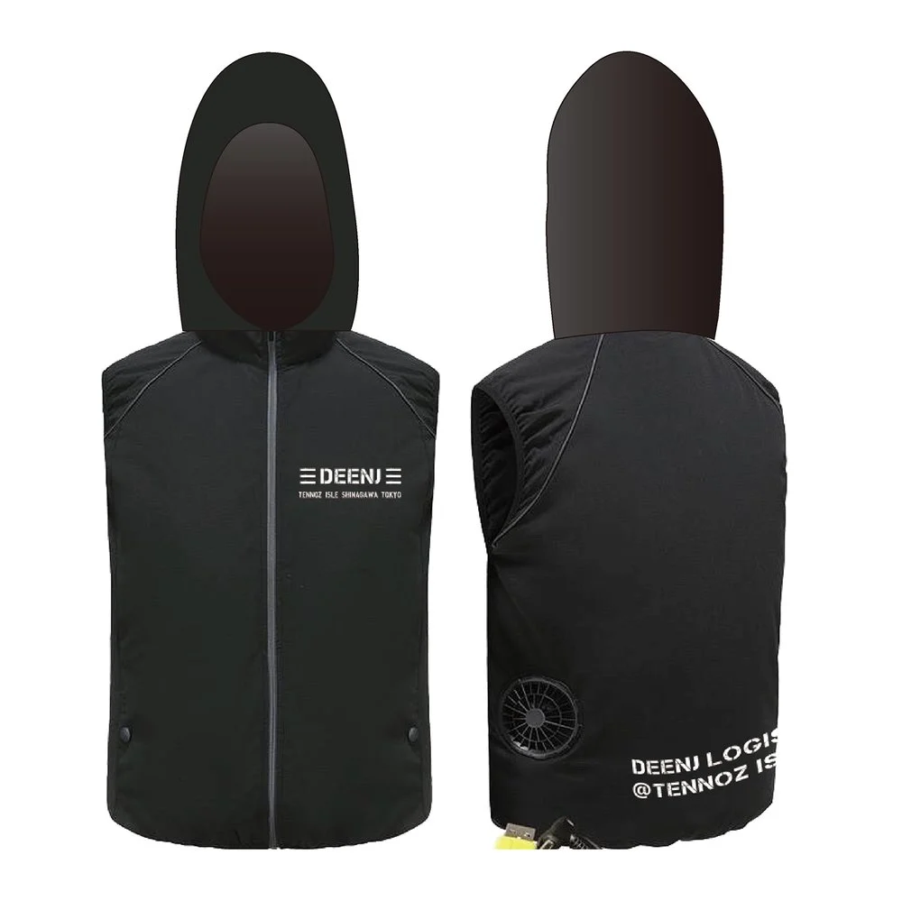 DEEN.J Rechargeable Air-Cooled Vest/充電式 吸汗速乾 黑色 質感設計 空調服背心 DNJAC5V10X4